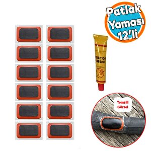 İç Lastik Soğuk Yaması Solüsyonlu Şambrel Şamyel Patlak Tamiri Bisiklet Yapıştırma 12'li Paket