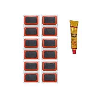 İç Lastik Soğuk Yaması Solüsyonlu Şambrel Şamyel Patlak Tamiri Bisiklet Yapıştırma 12'li Paket
