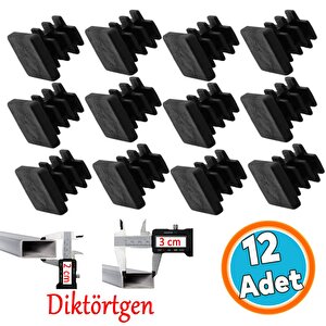 Sandalye Masa Sehpa Ayak Tapası Tıpa Papuç Takoz Diktörtgen 20x30 Mm Parke Zemin Koruyucu 12 Adet