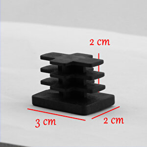 Sandalye Masa Sehpa Ayak Tapası Tıpa Papuç Takoz Diktörtgen 20x30 Mm Parke Zemin Koruyucu 12 Adet
