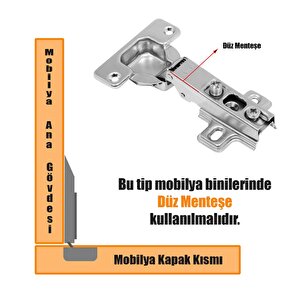 Dolap Kapak Menteşesi Düz Tas Mobilya Mentese