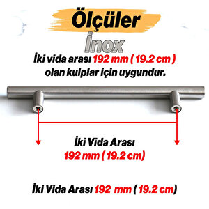 İnox Metal Mobilya Mutfak Çekmece Dolap Dolabı Kapak Kulbu Kulpu Kulpları (192 Mm - 19.2 Cm)