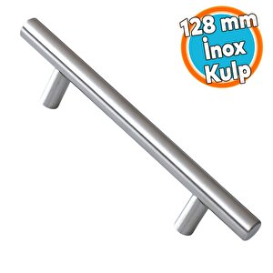 İnox Metal Mobilya Mutfak Çekmece Dolap Dolabı Kapak Kulbu Kulpu Kulpları (128 Mm - 12.8 Cm)
