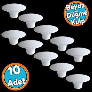 Mobilya Mutfak Dolap Dolabı Çekmece Kulpu Kulbu Plastik Dış Bükey Kulp Beyaz Renk 10 Adet