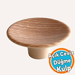 İç Bükey Kulp Açık Ceviz Renk Mobilya Mutfak Dolap Dolabı Çekmece Kulpu Kulbu Tek Vidalı Plastik