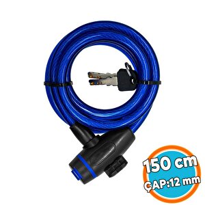 Bisiklet Kilit 150 Cm Motosiklet Halat Zincir Çelik Kilit Çap 12 Mm Ø  Hırsız Önleme Güvenlik 1 Adet
