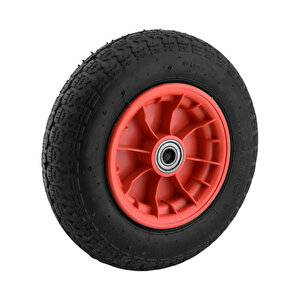 El Arabası Tekeri Plastik Jantlı Yük Taşıma Bilyeli Rulmanlı Havalı Şambrelli 350x70 Mm Tekerlek
