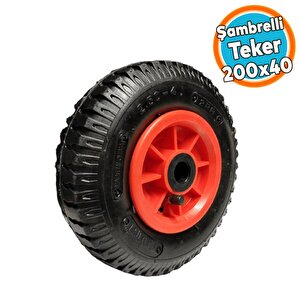 Yük Taşıma Arabası Tekeri El Arabası Burçlu Şişme Şambelli İç Lastikli Teker 200x40 Mm Plastik Jant