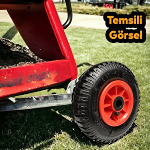 Yük Taşıma Arabası Tekeri El Arabası Burçlu Şişme Şambelli İç Lastikli Teker 200x40 Mm Plastik Jant