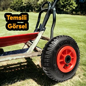 Yük Taşıma Arabası Tekeri El Arabası Burçlu Şişme Şambelli İç Lastikli Teker 200x40 Mm Plastik Jant