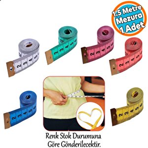 Mezura Yumuşak Şerit Terzi Metresi 1.5 Metre Renk Seçenekli Pvc Diyetisyen Bel Ölçüm Bandı 1 Adet