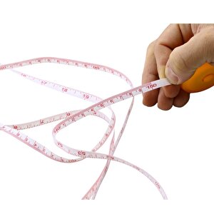 Basmalı Otomatik Metre 150 Cm Mezura Makaralı Ölçüm Terzi Mezurası 1,5 Metre Diyetisyen Bel Bandı