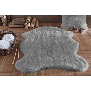Kürk Post Halı 100x140 Gri Gri