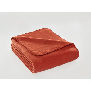 Brighton Collection Pamuklu Tv Battaniye 130x170 Kiremit Kiremit