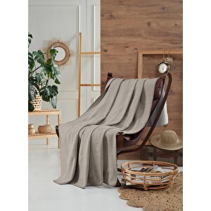 Brighton Collection Pamuklu Tv Battaniye 130x170 Gri Gri