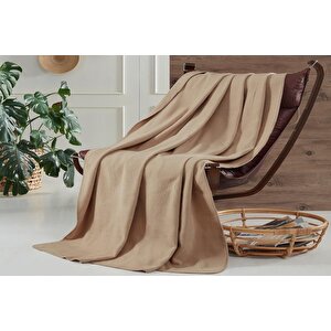 Brighton Collection Pamuklu Tv Battaniye 130x170 Bej Bej