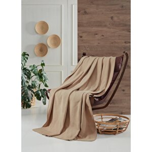 Brighton Collection Pamuklu Tv Battaniye 130x170 Bej Bej