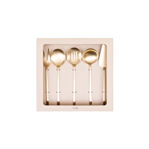 The Mia Giallo Servis Seti Şampanya Gold 5 Parça