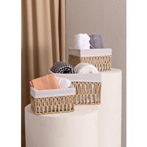 Cesta Hasır Organizer Sepet Naturel 26x18x16 Cm