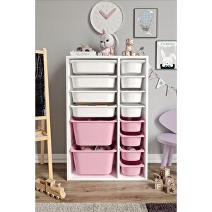 %100 Mdf - Large Duo 14 Sepetli Oyuncak Dolabı