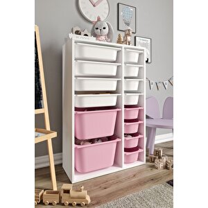 %100 Mdf - Large Duo 14 Sepetli Oyuncak Dolabı