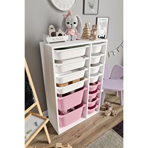 %100 Mdf - Large Duo 14 Sepetli Oyuncak Dolabı