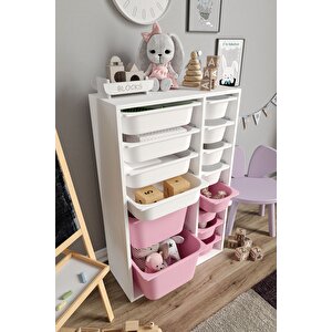 %100 Mdf - Large Duo 14 Sepetli Oyuncak Dolabı