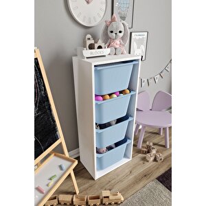 %100 Mdf - Large Mono 4 Büyük Sepetli Oyuncak Dolabı