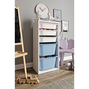 %100 Mdf - Medium Mono 5 Sepetli Oyuncak Dolabı
