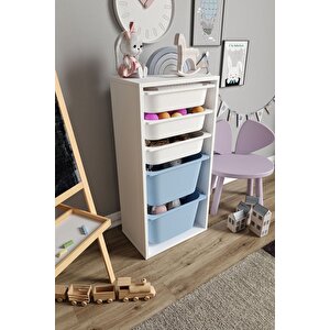%100 Mdf - Medium Mono 5 Sepetli Oyuncak Dolabı
