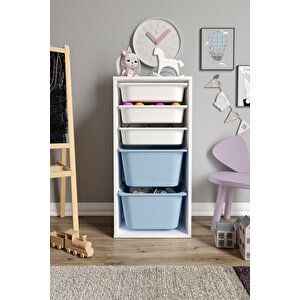 %100 Mdf - Medium Mono 5 Sepetli Oyuncak Dolabı