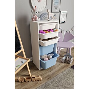 %100 Mdf - Medium Mono 5 Sepetli Oyuncak Dolabı
