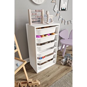 %100 Mdf - Small Mono 6 Sepetli Oyuncak Dolabı