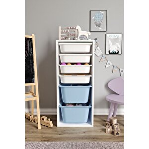 %100 Mdf - Large Mono 6 Sepetli Oyuncak Dolabı