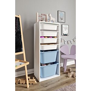 %100 Mdf - Large Mono 6 Sepetli Oyuncak Dolabı