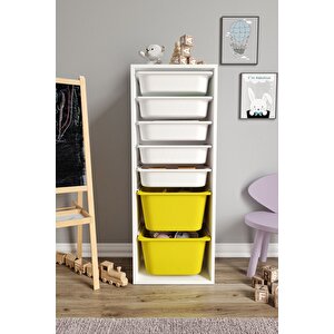 %100 Mdf - Xl Mono 7 Sepetli Oyuncak Dolabı