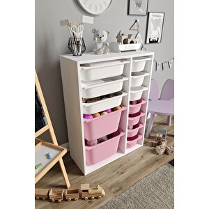 %100 Mdf - Medium Duo 12 Sepetli Oyuncak Dolabı