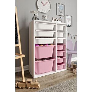 %100 Mdf - Medium Duo 12 Sepetli Oyuncak Dolabı