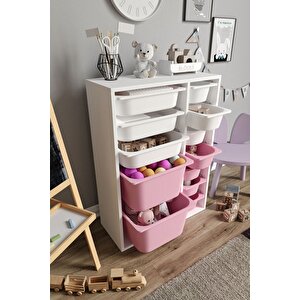 %100 Mdf - Medium Duo 12 Sepetli Oyuncak Dolabı