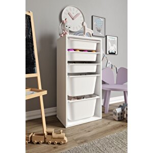 %100 Mdf - Medium Mono 5 Sepetli Oyuncak Dolabı