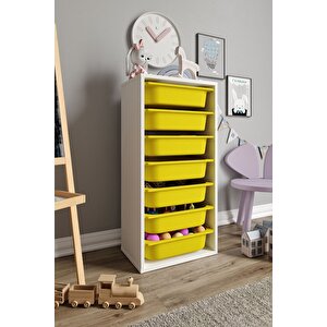 %100 Mdf - Medium Mono 7 Sepetli Oyuncak Dolabı
