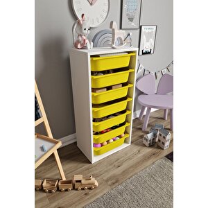 %100 Mdf - Medium Mono 7 Sepetli Oyuncak Dolabı