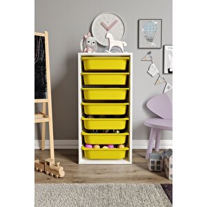 %100 Mdf - Medium Mono 7 Sepetli Oyuncak Dolabı