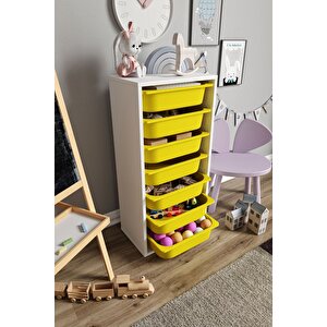 %100 Mdf - Medium Mono 7 Sepetli Oyuncak Dolabı