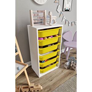 %100 Mdf - Small Mono 6 Sepetli Oyuncak Dolabı