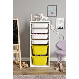 %100 Mdf - Large Mono 6 Sepetli Oyuncak Dolabı
