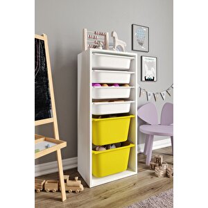 %100 Mdf - Large Mono 6 Sepetli Oyuncak Dolabı