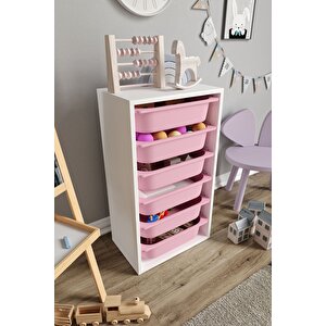 %100 Mdf - Small Mono 6 Sepetli Oyuncak Dolabı