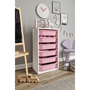 %100 Mdf - Small Mono 6 Sepetli Oyuncak Dolabı