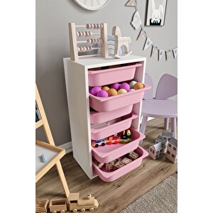 %100 Mdf - Small Mono 6 Sepetli Oyuncak Dolabı